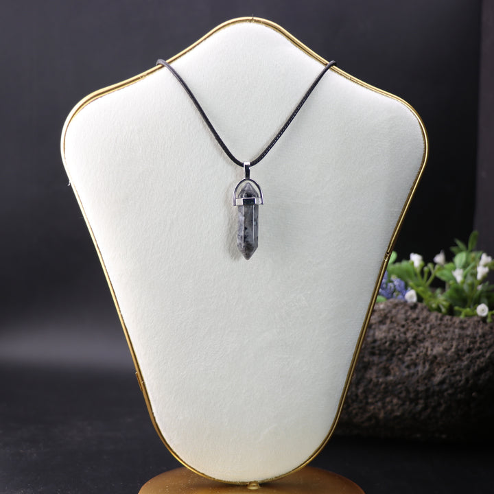 Handcrafted Natural Larvikite Point Pendant Necklace