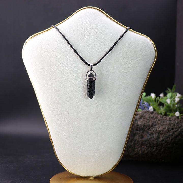 Handcrafted Natural Lava Stone Point Pendant Necklace