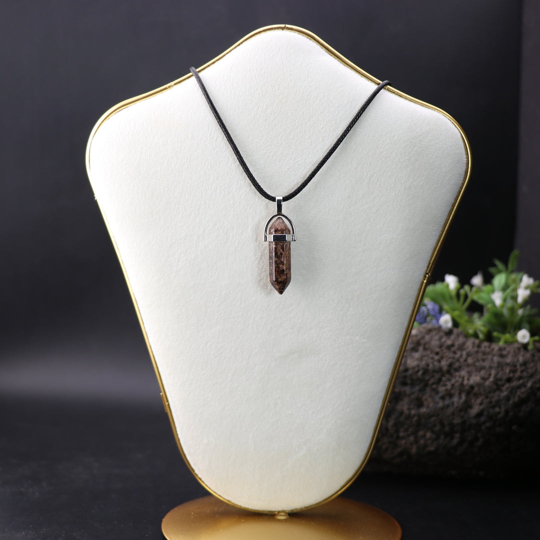 Handcrafted Natural Bronzite Point Pendant Necklace