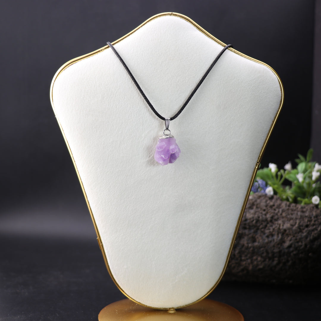 Handcrafted Natural Amethyst Gemstone Pendant Necklace