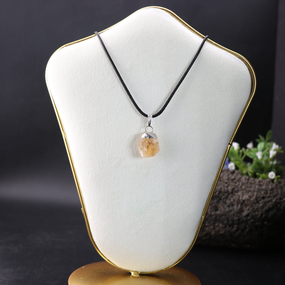 Handcrafted Natural Citrine Gemstone Pendant Necklace