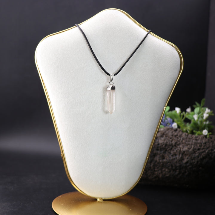 Handcrafted Natural Lemurian Quartz Gemstone Pendant Necklace