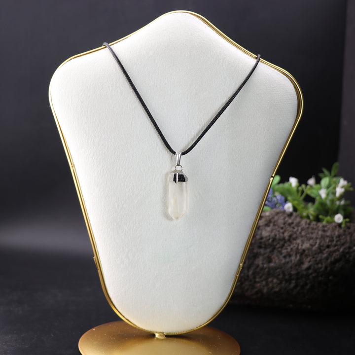 Handcrafted Natural Lemurian Quartz Gemstone Pendant Necklace