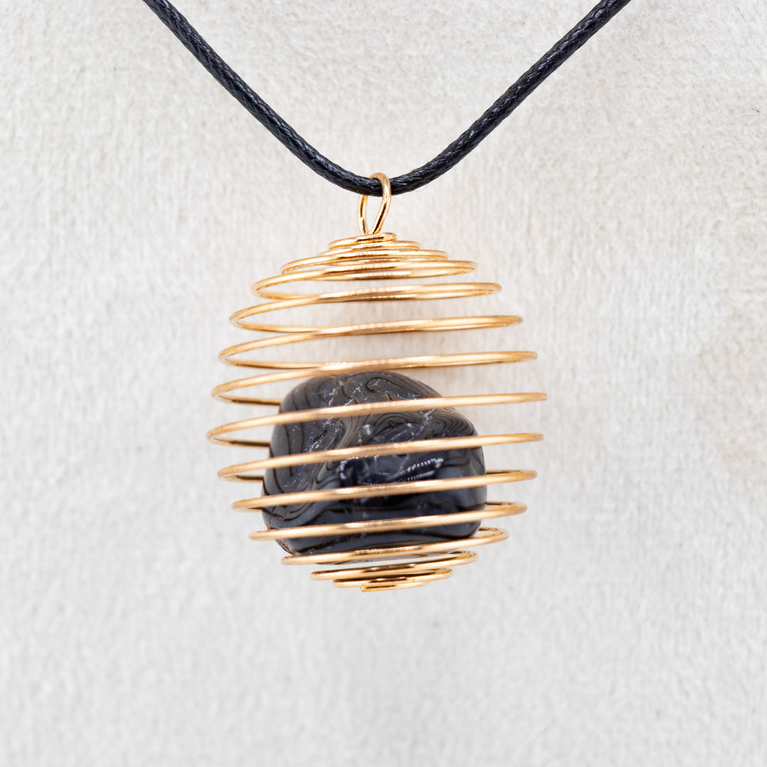 Spirit Weaver Gold-Metal Wire Pendant - Harmony, Elegance, Energy Enhancing Necklace