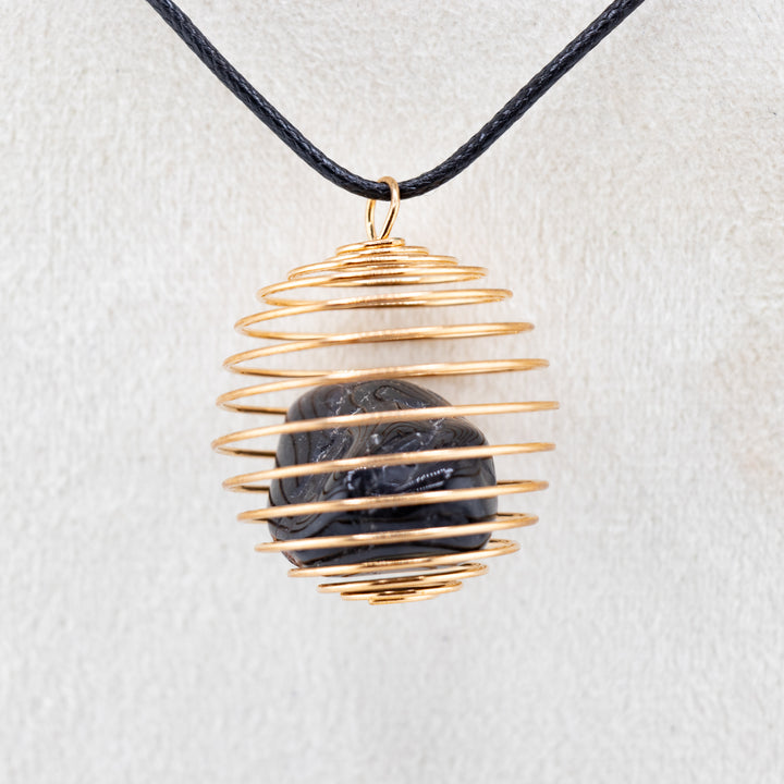 Spirit Weaver Gold-Metal Wire Pendant - Harmony, Elegance, Energy Enhancing Necklace