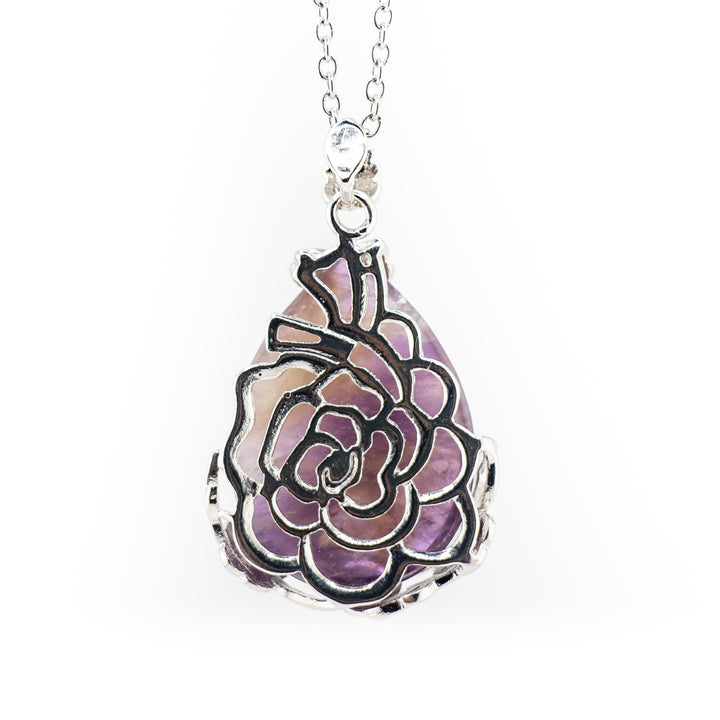 Handcrafted Teardrop Amethyst Gemstone Pendant – Serenity & Style Unearthed