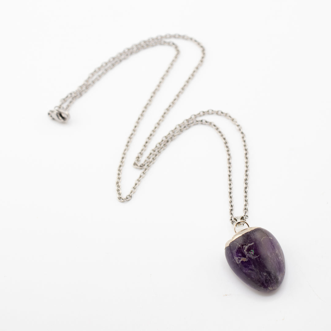 Dream Amethyst Gemstone Pendant Necklace - Handcrafted Crystal Jewelry