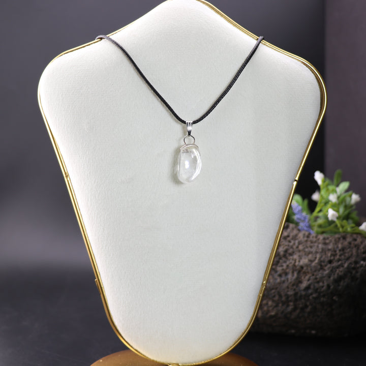 Handcrafted Natural Clear Quartz Gemstone Pendant Necklace