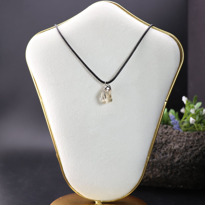 Handcrafted Natural Lemon Quartz Gemstone Pendant Necklace