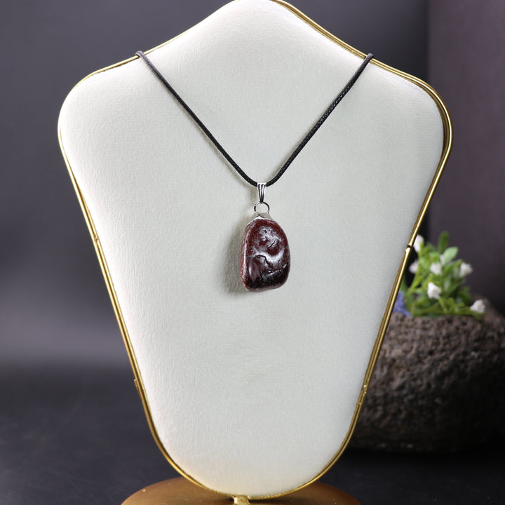 Handcrafted Natural Red Tiger Eye Gemstone Pendant Necklace