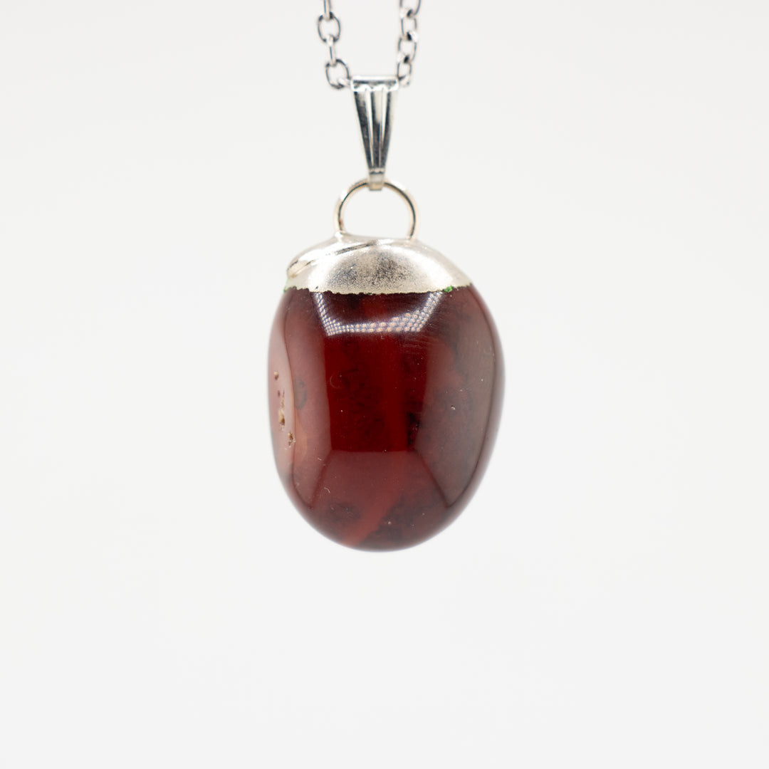 Collier pendentif en cornaline naturelle fabriqué à la main
