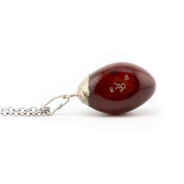 Collier pendentif en cornaline naturelle fabriqué à la main