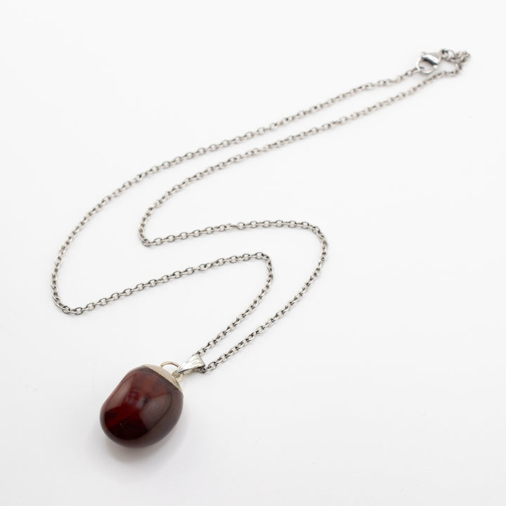 Collier pendentif en cornaline naturelle fabriqué à la main