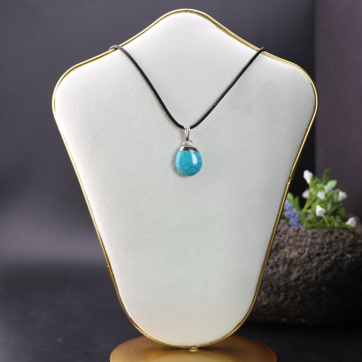 Handcrafted Synthetic Turquoise Howlite Gemstone Pendant Necklace