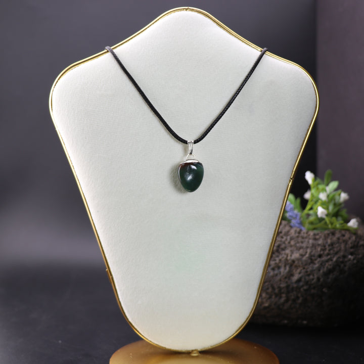 Handcrafted Natural Indian Agate Gemstone Pendant Necklace