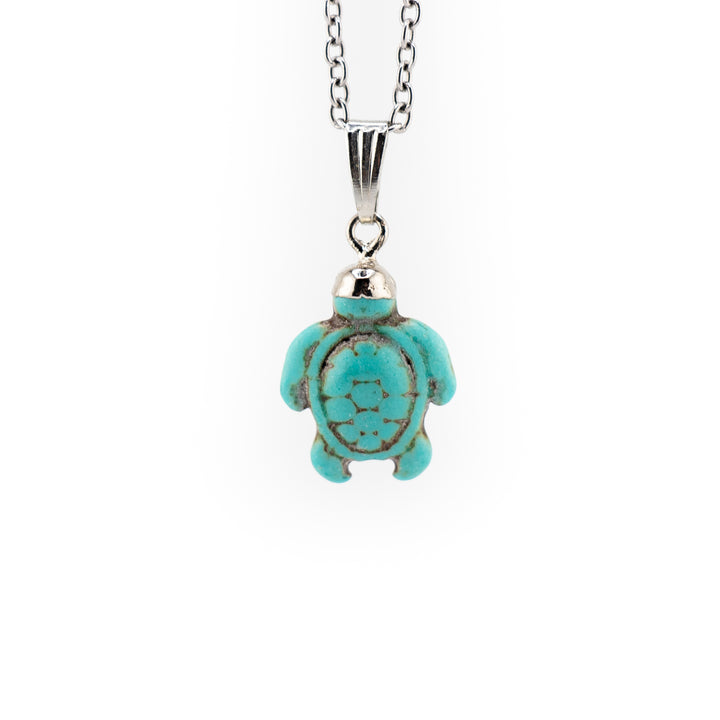 Turquoise Howlite Turtle Pendant Necklace - Serene Beauty & Handcrafted Charm