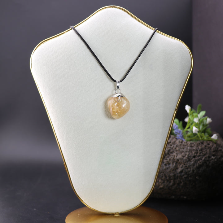 Handcrafted Natural Citrine Gemstone Pendant Necklace