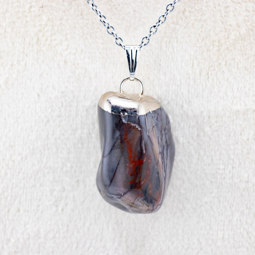 Handcrafted Natural Argentina Onyx Gemstone Pendant Necklace