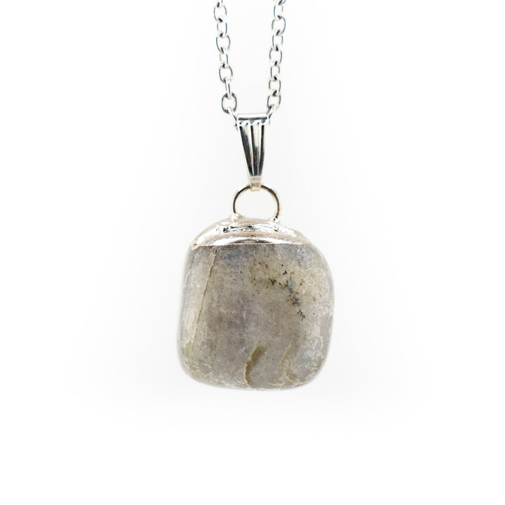 Labradorite Gemstone Pendant Necklace - Handcrafted Crystal Jewelry