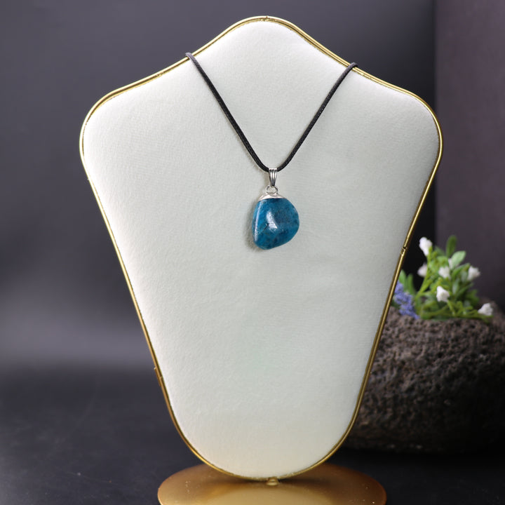 Handcrafted Natural Blue Apatite Gemstone Pendant Necklace