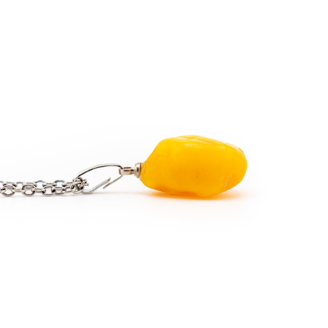 Baltic Amber Gemstone Pendant Necklace - Handcrafted Crystal Jewelry