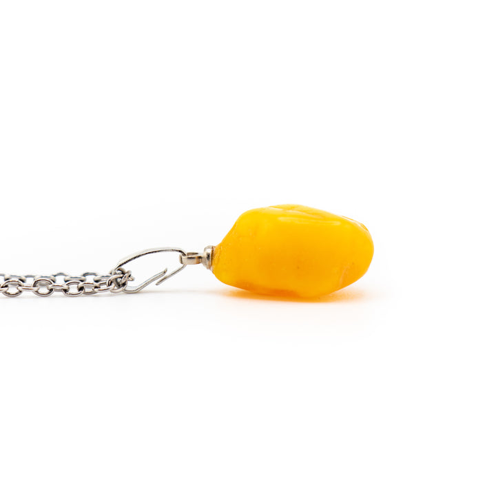 Baltic Amber Gemstone Pendant Necklace - Handcrafted Crystal Jewelry