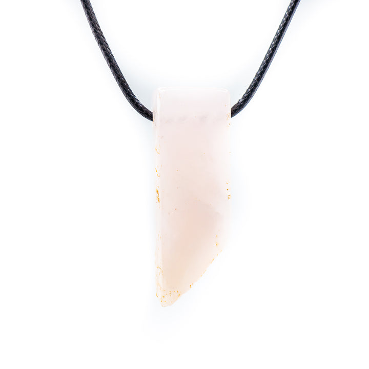 Handcrafted Natural Rose Quartz Metal Free Pendant Necklace for Sensitive Skin