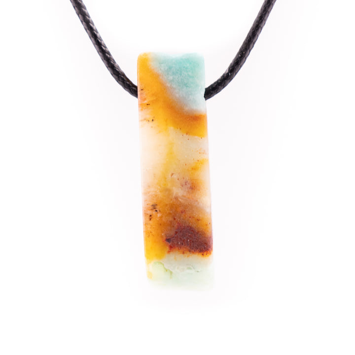 Handcrafted Natural Amazonite Metal Free Pendant Necklace for Sensitive Skin