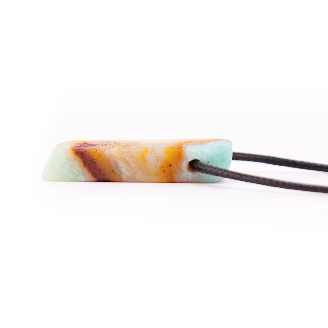 Handcrafted Natural Amazonite Metal Free Pendant Necklace for Sensitive Skin