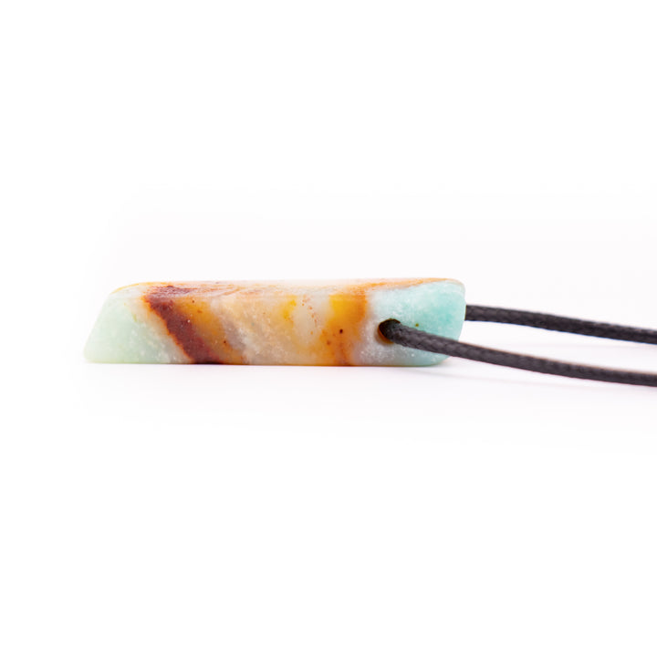 Handcrafted Natural Amazonite Metal Free Pendant Necklace for Sensitive Skin