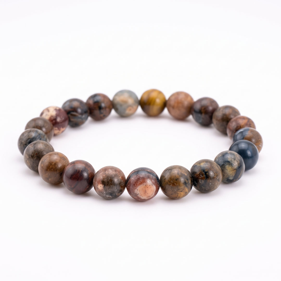 Pietersite Metal-Free Stretch Bracelet – 8mm Transformational Stone Jewelry