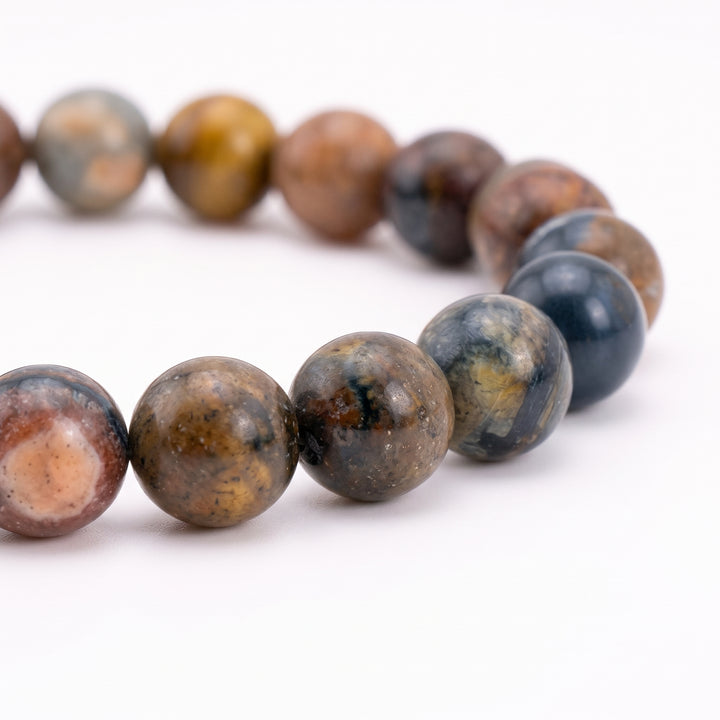Pietersite Metal-Free Stretch Bracelet – 8mm Transformational Stone Jewelry