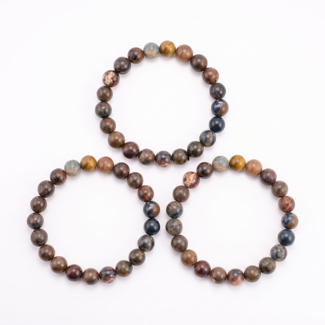 Pietersite Metal-Free Stretch Bracelet – 8mm Transformational Stone Jewelry