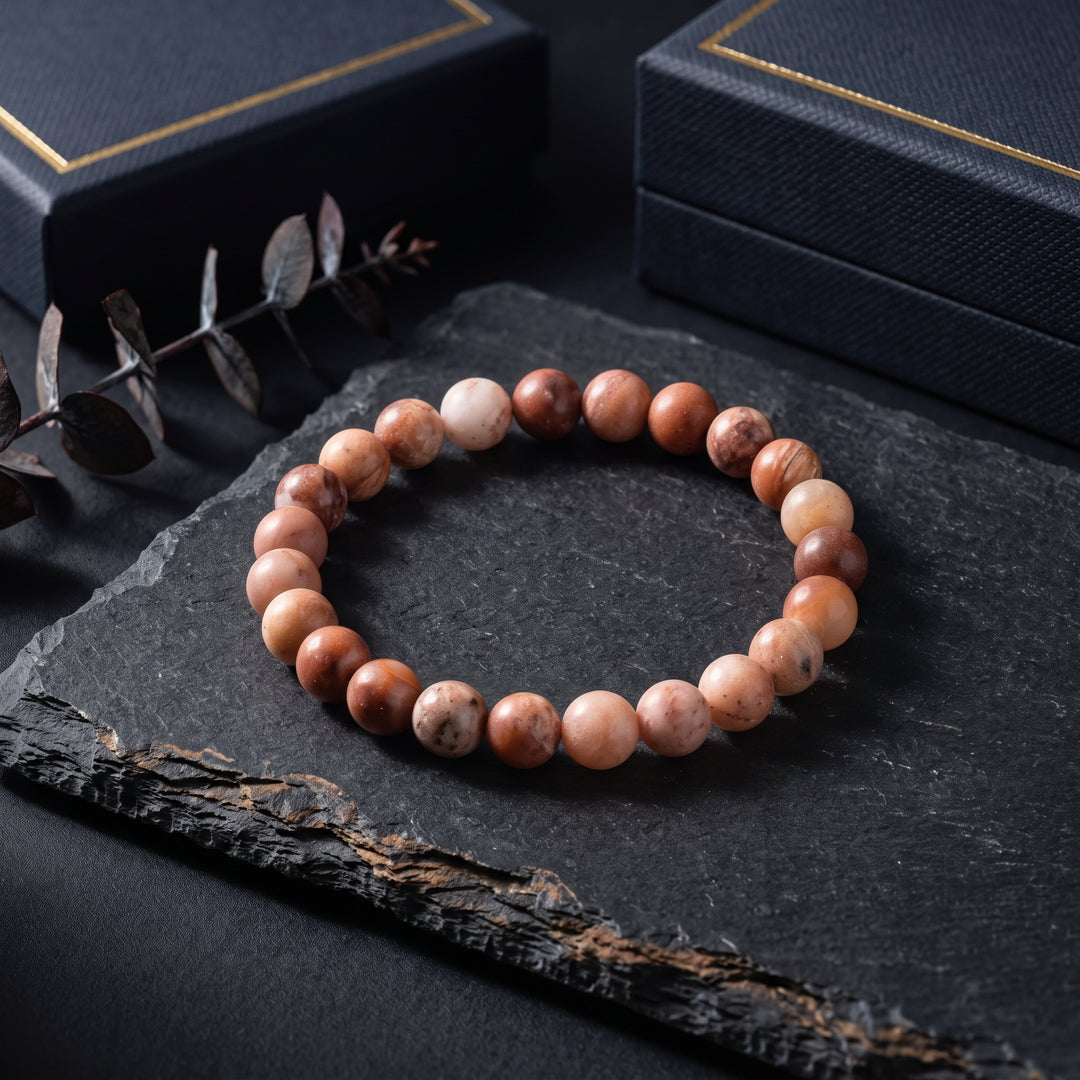 Pink Aventurine Metal-Free Stretch Bracelet – 8mm Heart-Centering Stone Jewelry