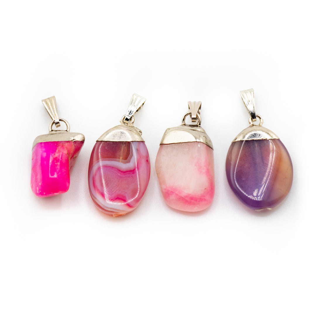 Pink Agate Geode Pendant – Heart Chakra Crystal for Love, Joy & Emotional Healing