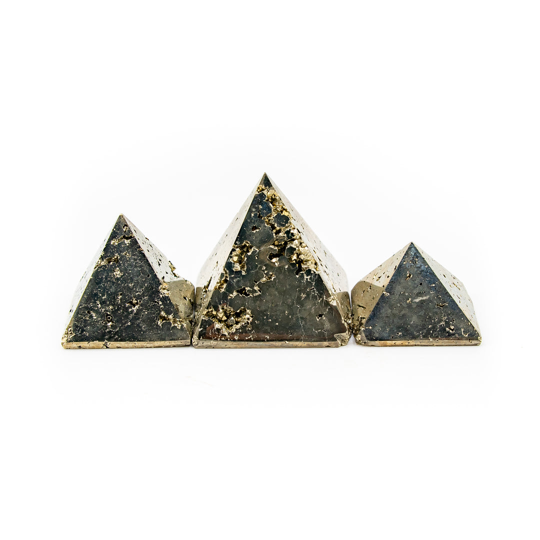 Mini Pyrite Pyramid – Abundance Magnet & Energy Shield