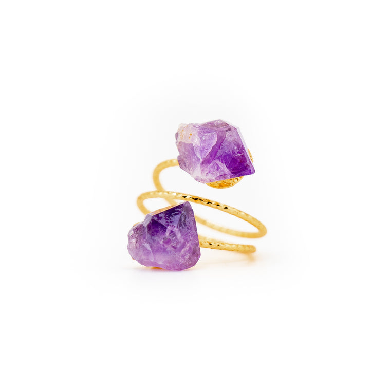 Natural Amethyst Raw Ring for Women & Men - Gemstone Ring Jewelry Gift
