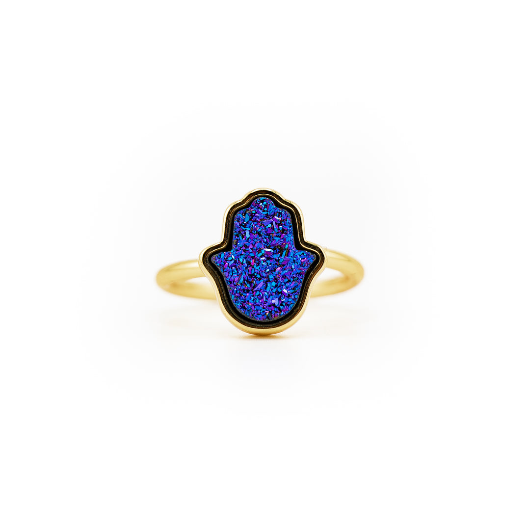 Hand Shaped Druze Ring for Women & Men - Gemstone Ring Jewelry Gift