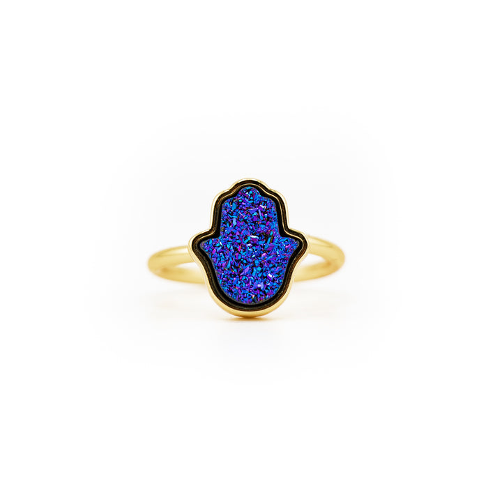Hand Shaped Druze Ring for Women & Men - Gemstone Ring Jewelry Gift