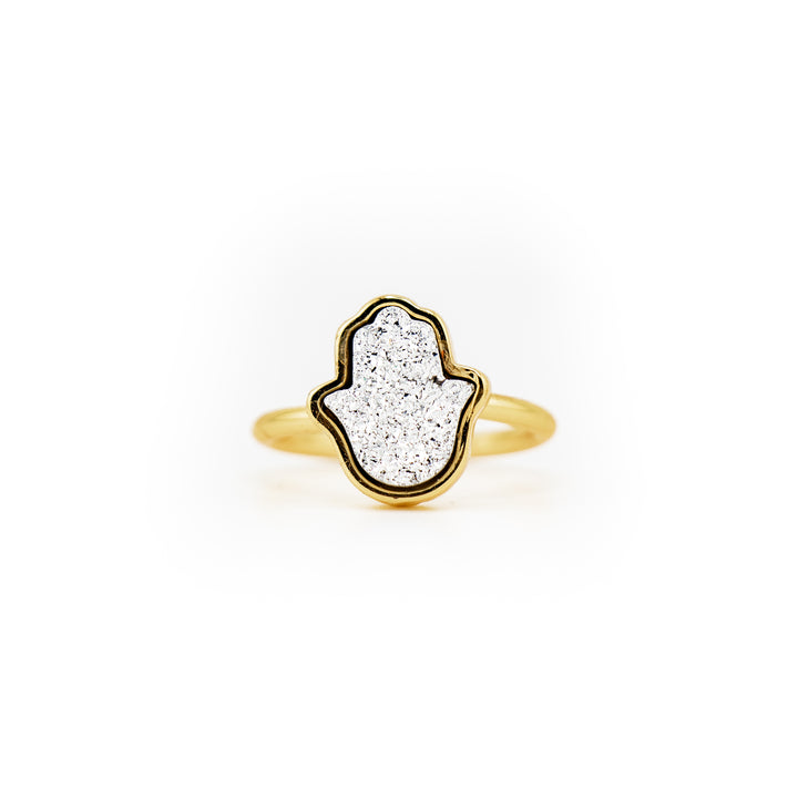 Hand Shaped Druze Ring for Women & Men - Gemstone Ring Jewelry Gift