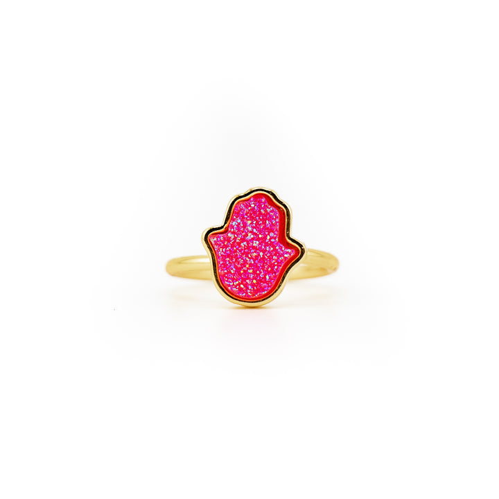 Hand Shaped Druze Ring for Women & Men - Gemstone Ring Jewelry Gift