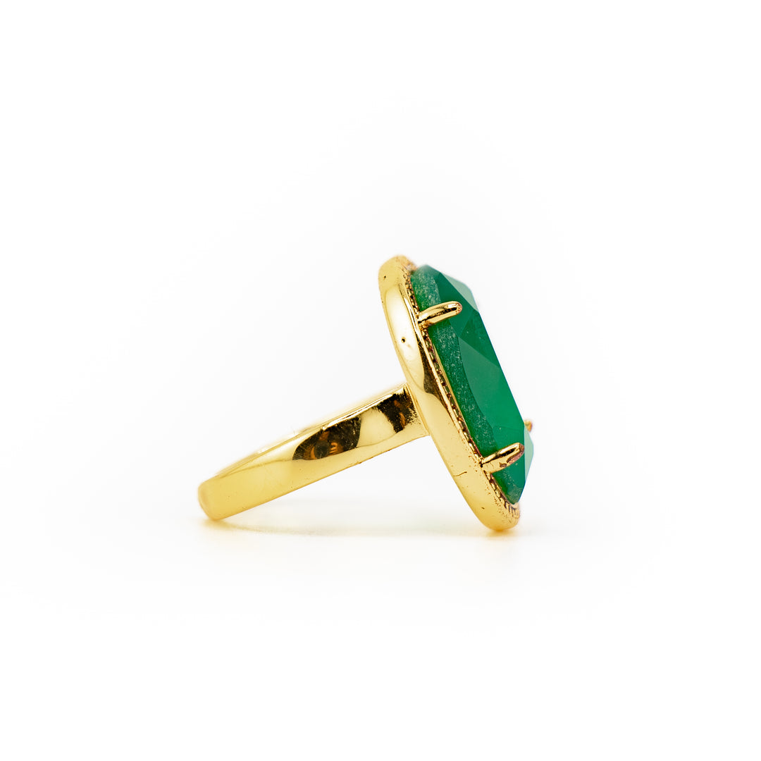 Bague en pierres précieuses naturelles pour femmes et hommes - Cadeau bijou en pierres précieuses