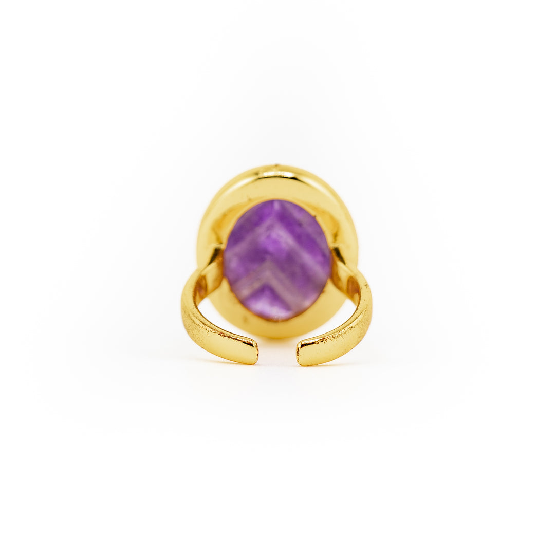 Bague en pierres précieuses naturelles pour femmes et hommes - Cadeau bijou en pierres précieuses