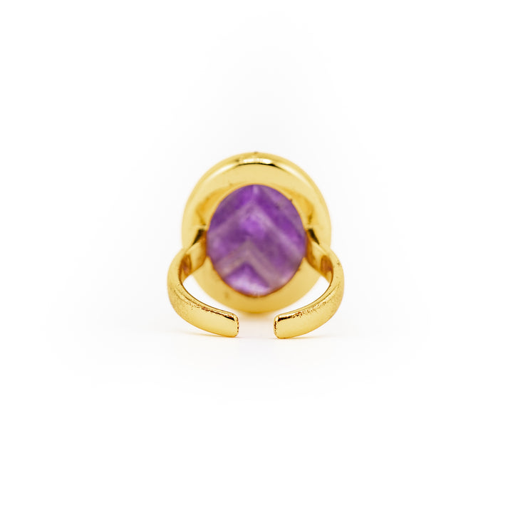 Bague en pierres précieuses naturelles pour femmes et hommes - Cadeau bijou en pierres précieuses
