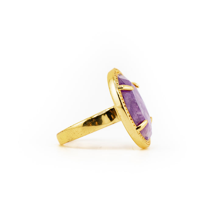Bague en pierres précieuses naturelles pour femmes et hommes - Cadeau bijou en pierres précieuses