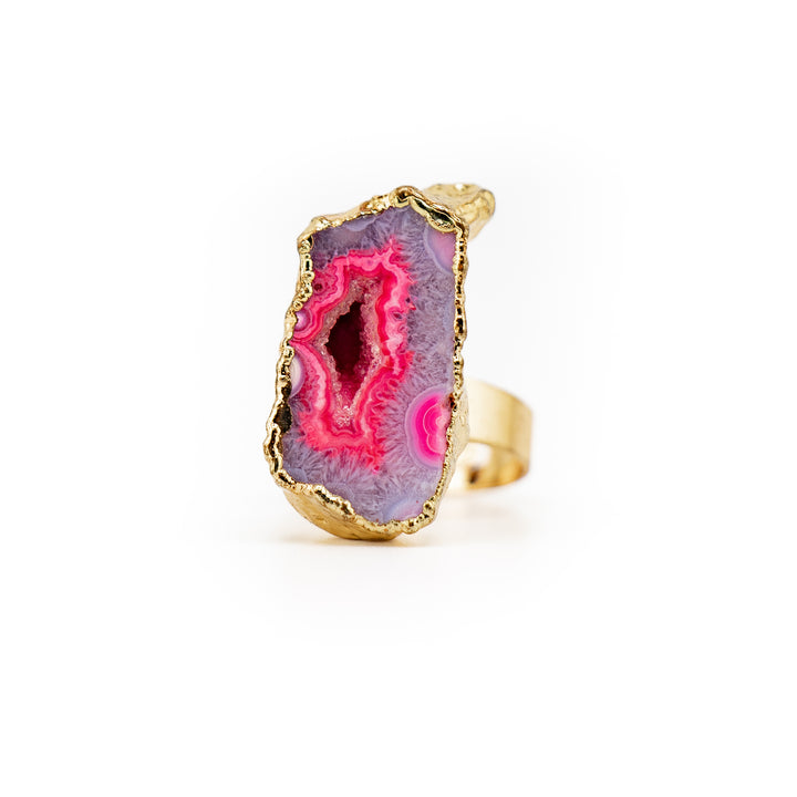 Bague en pierres précieuses naturelles brutes pour femmes et hommes - Cadeau bijou