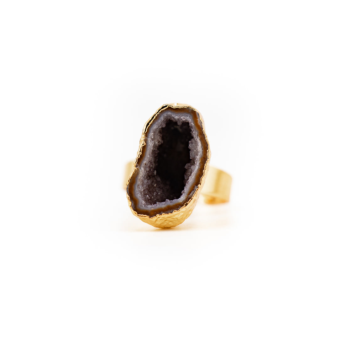 Bague en pierres précieuses naturelles brutes pour femmes et hommes - Cadeau bijou