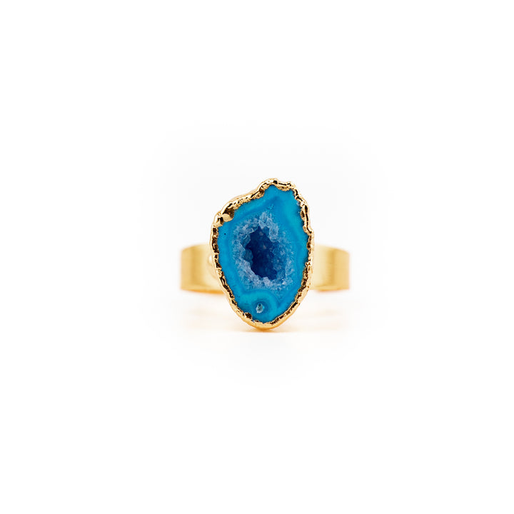 Bague en pierres précieuses naturelles brutes pour femmes et hommes - Cadeau bijou