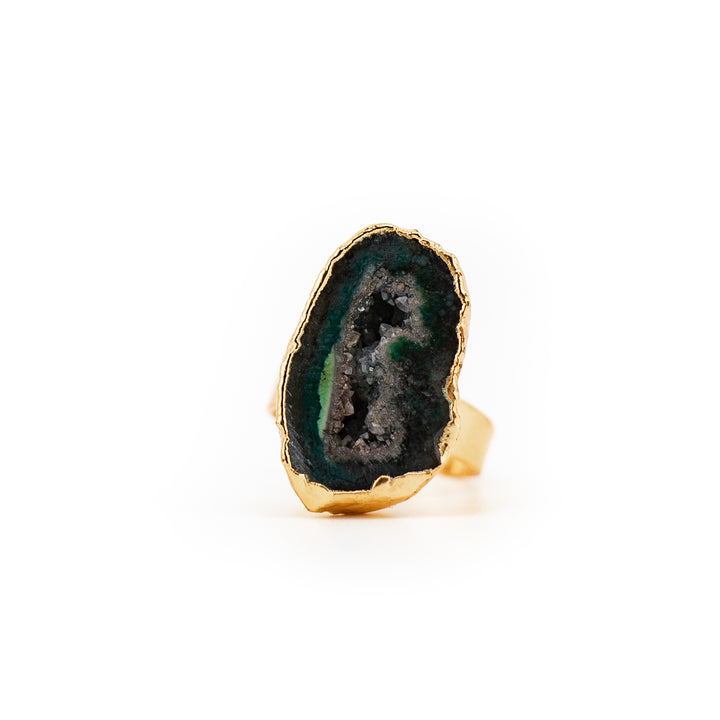 Bague en pierres précieuses naturelles brutes pour femmes et hommes - Cadeau bijou