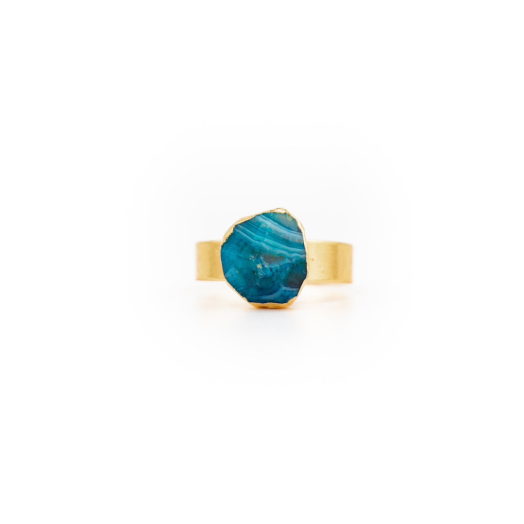 Bague en pierres précieuses naturelles pour femmes et hommes - Cadeau bijou en pierres précieuses